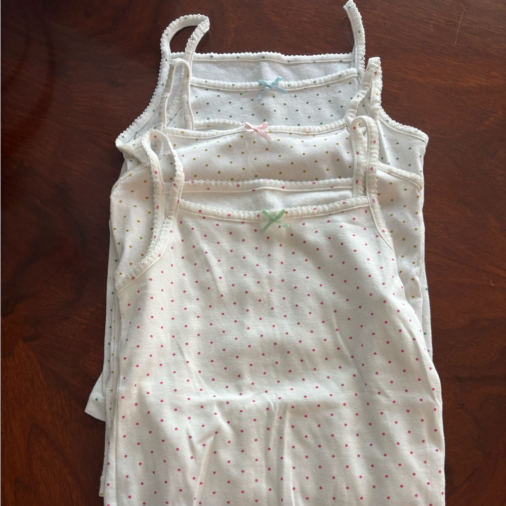 Kids Polka Dot Camisole Set - White, Pink, Green